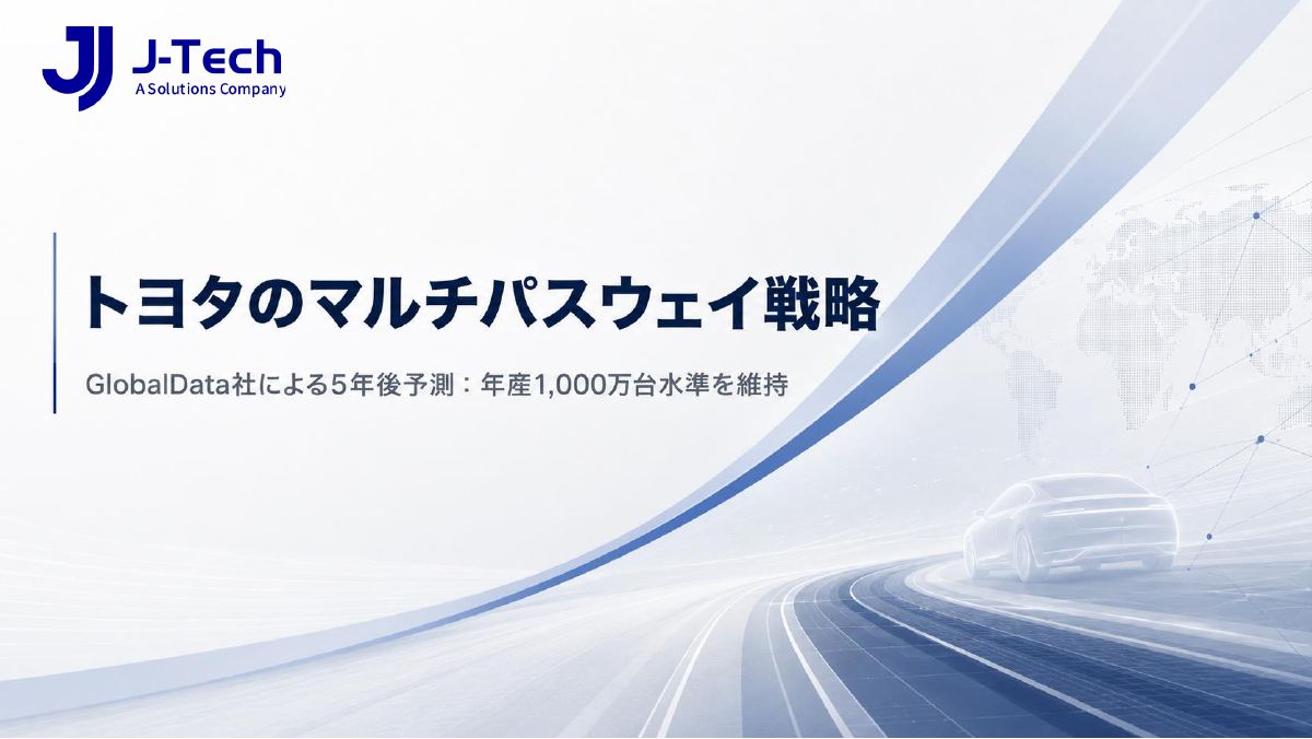 トヨタのMulti-Pathway戦略に関するJ-Tech自主調査レポートの表紙